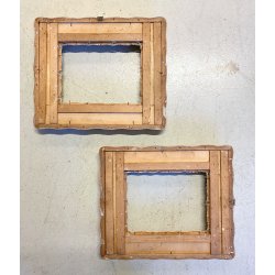 COPPIA CORNICE ANTICA SAGOMATA COLOR AVORIO ORO