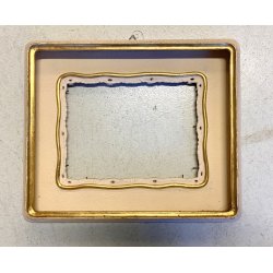 COPPIA CORNICE ANTICA SAGOMATA COLOR AVORIO ORO