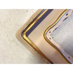 COPPIA CORNICE ANTICA SAGOMATA COLOR AVORIO ORO