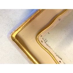 COPPIA CORNICE ANTICA SAGOMATA COLOR AVORIO ORO