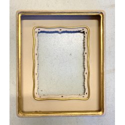 COPPIA CORNICE ANTICA SAGOMATA COLOR AVORIO ORO