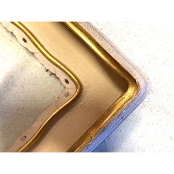 COPPIA CORNICE ANTICA SAGOMATA COLOR AVORIO ORO