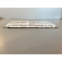 TARGA INSEGNA PLACCA LAMINA METALLO SMALTATO BIANCO NERO 13 x 22 cm ANNI '20