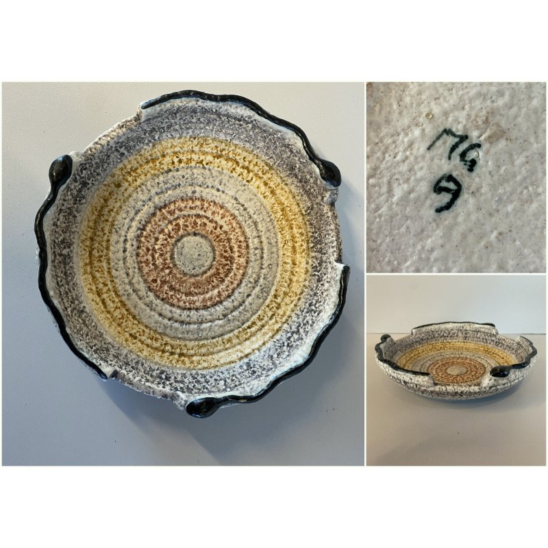 MGA CIOTOLA CERAMICA MAT Mazzotti Giuseppe ALBISOLA FUTURISTA ø20cm ANNI '50/'60