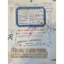 DIPINTO TEMPERA MINIATURA Piero Busonera VEDUTA LAGO COMO Punta Balbianello '56