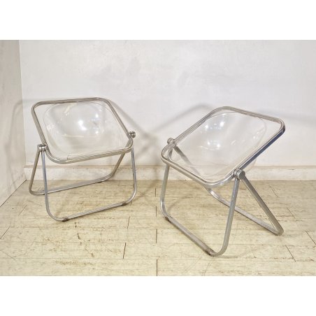COPPIA POLTRONA SEDIA PIEGHEVOLE PLONA Giancarlo Piretti 1971 ANONIMA CASTELLI