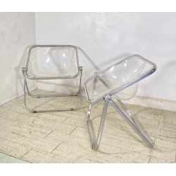 COPPIA POLTRONA SEDIA PIEGHEVOLE PLONA Giancarlo Piretti 1971 ANONIMA CASTELLI