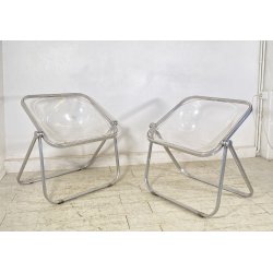 COPPIA POLTRONA SEDIA PIEGHEVOLE PLONA Giancarlo Piretti 1971 ANONIMA CASTELLI