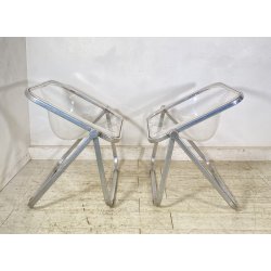 COPPIA POLTRONA SEDIA PIEGHEVOLE PLONA Giancarlo Piretti 1971 ANONIMA CASTELLI