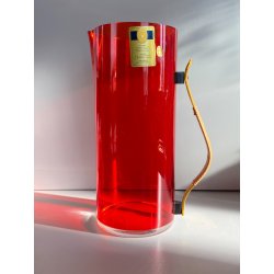 SET BROCCA 6 BICCHIERI SOFT DRINK ACRILICO ROSSO TRASPARENTE Guzzini MID CENTURY