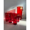 SET BROCCA 6 BICCHIERI SOFT DRINK ACRILICO ROSSO TRASPARENTE Guzzini MID CENTURY