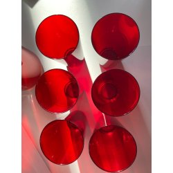 SET BROCCA 6 BICCHIERI SOFT DRINK ACRILICO ROSSO TRASPARENTE Guzzini MID CENTURY
