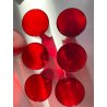 SET BROCCA 6 BICCHIERI SOFT DRINK ACRILICO ROSSO TRASPARENTE Guzzini MID CENTURY