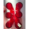 SET BROCCA 6 BICCHIERI SOFT DRINK ACRILICO ROSSO TRASPARENTE Guzzini MID CENTURY