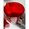 SET BROCCA 6 BICCHIERI SOFT DRINK ACRILICO ROSSO TRASPARENTE Guzzini MID CENTURY