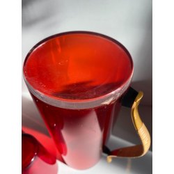 SET BROCCA 6 BICCHIERI SOFT DRINK ACRILICO ROSSO TRASPARENTE Guzzini MID CENTURY