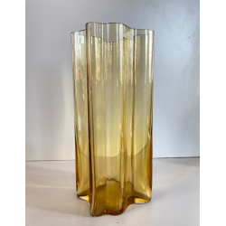 VASO MODERNISTA VETRO AMBRATO DESIGN Alvar Aalto LITTALA FINLANDIA '900 - 28cm/h