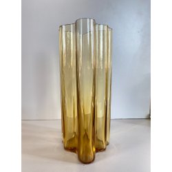 VASO MODERNISTA VETRO AMBRATO DESIGN Alvar Aalto LITTALA FINLANDIA '900 - 28cm/h
