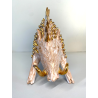FIGURA ANIMALE CERAMICA MAIOLICA SARDA Salvatore Cossu CINGHIALE ZANNE ORO