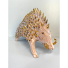 FIGURA ANIMALE CERAMICA MAIOLICA SARDA Salvatore Cossu CINGHIALE ZANNE ORO