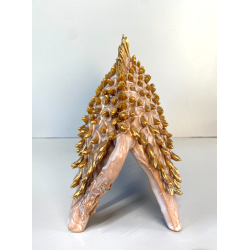 FIGURA ANIMALE CERAMICA MAIOLICA SARDA Salvatore Cossu CINGHIALE ZANNE ORO