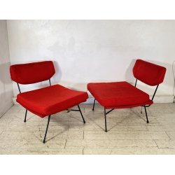 COPPIA POLTRONA BBPR "Elettra" Arflex DESIGN 1953 METALLO DUE SEDIE VINTAGE