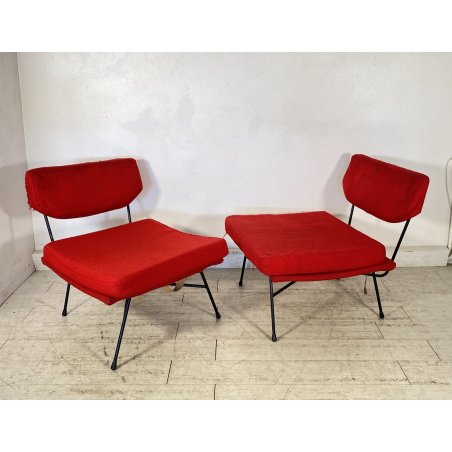 COPPIA POLTRONA BBPR "Elettra" Arflex DESIGN 1953 METALLO DUE SEDIE VINTAGE