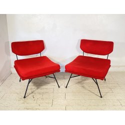 COPPIA POLTRONA BBPR "Elettra" Arflex DESIGN 1953 METALLO DUE SEDIE VINTAGE