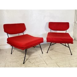 COPPIA POLTRONA BBPR "Elettra" Arflex DESIGN 1953 METALLO DUE SEDIE VINTAGE