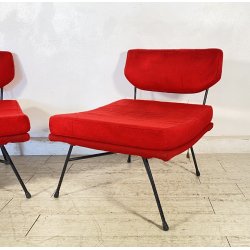 COPPIA POLTRONA BBPR "Elettra" Arflex DESIGN 1953 METALLO DUE SEDIE VINTAGE
