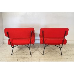 COPPIA POLTRONA BBPR "Elettra" Arflex DESIGN 1953 METALLO DUE SEDIE VINTAGE