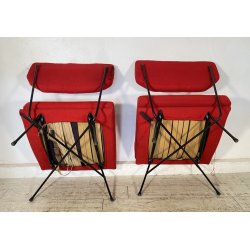 COPPIA POLTRONA BBPR "Elettra" Arflex DESIGN 1953 METALLO DUE SEDIE VINTAGE