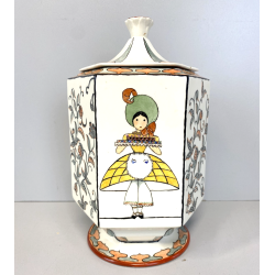 Guido Andlovitz VASO con COPERCHIO CERAMICA Lavenia "Monza 27" RESTAURI 1938