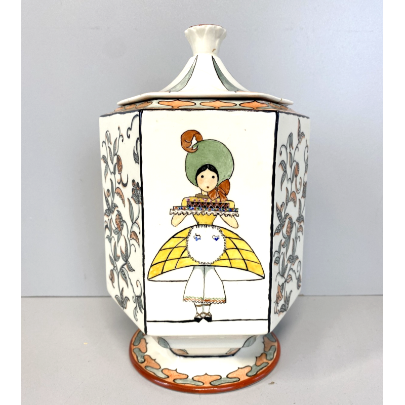 Guido Andlovitz VASO con COPERCHIO CERAMICA Lavenia "Monza 27" RESTAURI 1938