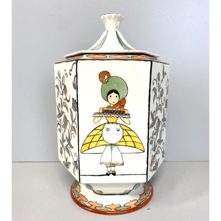 Guido Andlovitz VASO con COPERCHIO CERAMICA Lavenia "Monza 27" RESTAURI 1938