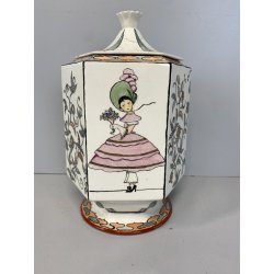 Guido Andlovitz VASO con COPERCHIO CERAMICA Lavenia "Monza 27" RESTAURI 1938