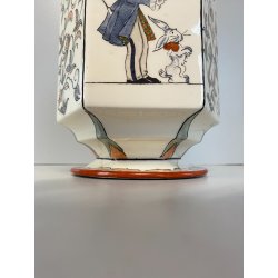 Guido Andlovitz VASO con COPERCHIO CERAMICA Lavenia "Monza 27" RESTAURI 1938