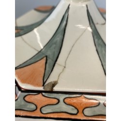 Guido Andlovitz VASO con COPERCHIO CERAMICA Lavenia "Monza 27" RESTAURI 1938