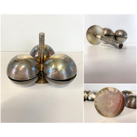POSACENERE SVUOTATASCHE LINO SABATTINI METALLO ARGENTATO SFERE DESIGN VINTAGE