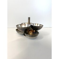 POSACENERE SVUOTATASCHE LINO SABATTINI METALLO ARGENTATO SFERE DESIGN VINTAGE