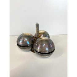POSACENERE SVUOTATASCHE LINO SABATTINI METALLO ARGENTATO SFERE DESIGN VINTAGE