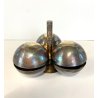 POSACENERE SVUOTATASCHE LINO SABATTINI METALLO ARGENTATO SFERE DESIGN VINTAGE