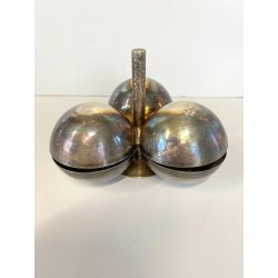 POSACENERE SVUOTATASCHE LINO SABATTINI METALLO ARGENTATO SFERE DESIGN VINTAGE