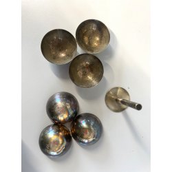 POSACENERE SVUOTATASCHE LINO SABATTINI METALLO ARGENTATO SFERE DESIGN VINTAGE