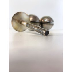 POSACENERE SVUOTATASCHE LINO SABATTINI METALLO ARGENTATO SFERE DESIGN VINTAGE