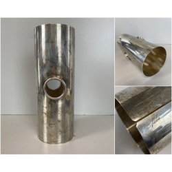 DISPENSER da TAVOLO CILINDRICO METALLO ARGENTATO Fala MODERN DESIGN ø8x21cm '900