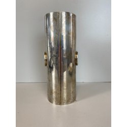 DISPENSER da TAVOLO CILINDRICO METALLO ARGENTATO Fala MODERN DESIGN ø8x21cm '900