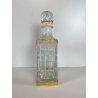 ANTICA BOTTIGLIA DECANTER CRISTALLO MOLATO DECORO METALLO ORNATO STILE CARLO X