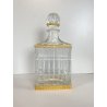 ANTICA BOTTIGLIA DECANTER CRISTALLO MOLATO DECORO METALLO ORNATO STILE CARLO X