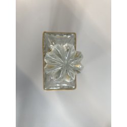 ANTICA BOTTIGLIA DECANTER CRISTALLO MOLATO DECORO METALLO ORNATO STILE CARLO X